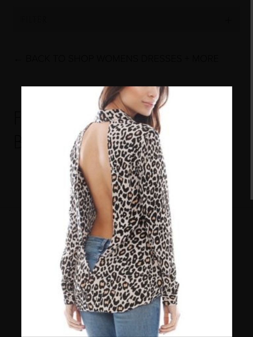 Finders Keepers Black and Beige Leopard Print Open Back Top